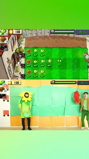 PLANTS VS. ZOMBIES WITH ZERO BUDGET! 😂 #shorts