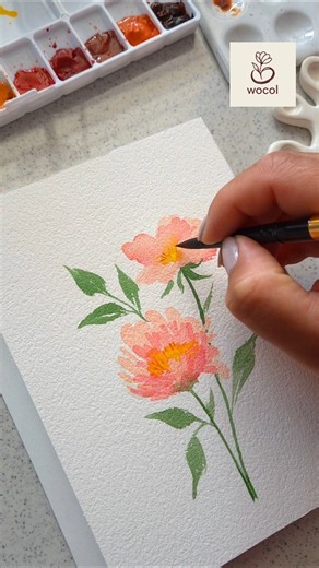 easy watercolor flower painting for beginners #wocol #123watercolorflowers #floralartist