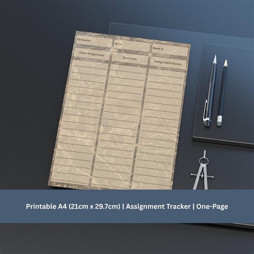 Printable | Assignment Tracker| A4 Size| Beach, Sand, Water Aesthetic | - Etsy