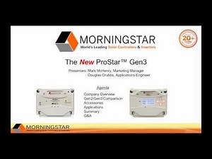 New Morningstar ProStarTM Gen3 PWM Solar Charge Controller