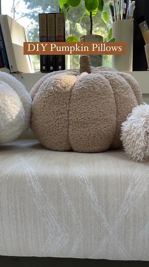 DIY Pumpkin Pillows! 😍🎃 Share this DIY with a friend for a fun craft night…and invite me haha! Materials needed and instructions below! Materials: ❤️Fabric for your pumpkin 🧡Burlap 💛Poly-fil 🤎Unicorn Horns (I found them at Joanns) ❤️Krazy craft glue 🧡Scissors 💛Jute string 🤎Upholstery thread (you’ll need strong thread for this project) ❤️Tapestry needle Instructions: 🎃Cut your fabric in a rectangle. Here are the measurements I used for my sizes! ⬇️ Large pumpkin: L: 44.5” x W: 21.5” Medi