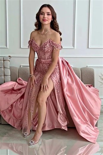Off the Shoulders High Quality Luxury Dress customized Women Elegant Party