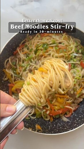 Stop Scrolling! Make this restaurant style Beef Noodles Stir Fry 😍 #beefrecipe #beefnoodles #viral