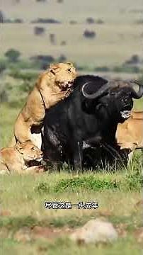 A lion was hunting buffalo and was about to devour it when it was rescued by the herd. #AmazingBe...