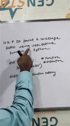 W a p to print a message hello using user define function in python