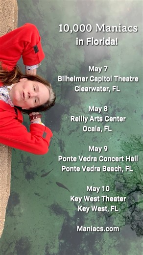 Florida, the wait is over! Whether you're joining us on the coast or in the heart of the Sunshine State, we can't wait to share these nights with you! Info at link in comments! Clearwater • Ocala • Ponte Vedra Beach • Key West | 10,000 Maniacs