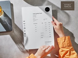 Invoice Template - Minimalist Business Invoice, Small Business Template, Modern Boho Client Invoice, Editable Template, Services Invoice - Etsy