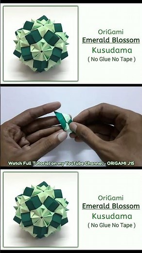 Origami Emerald Blossom Timelapse Kusudama ( Master Jugal ) || ORIGAMI J15