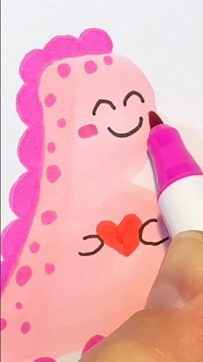 How to draw a cute dino | Step by step drawing for kids