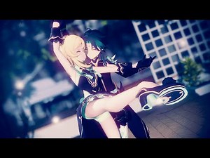 【MMD】Xiao & Lumine 魈蛍 • Honeymoon Un Deux Trois / 蜜月アン・ドゥ・トロワ - DATEKEN (Genshin Impact)