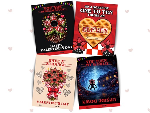 Printable Stranger Things Valentine's Day Cards - Etsy Canada