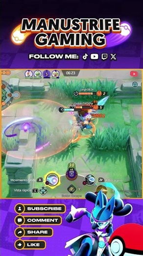 Triple Kill con el combo más roto de Lucario 😱🔥#shorts #shortsgaming #pokemonunite