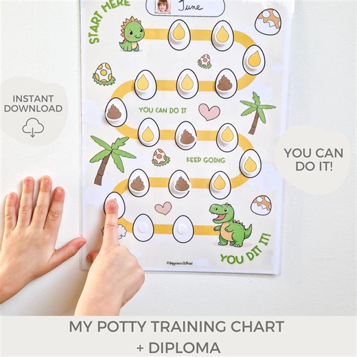 Potty Training Chart, Printable Potty Chart, Potty Training Reward for Toddler, Toilet Training, Potty Sticker Chart, Dinosaur Potty Chart - Etsy