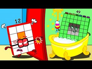 Numberblocks 49 is extremely rich,12 fails to steal her money - Numberblocks fanmade coloring story