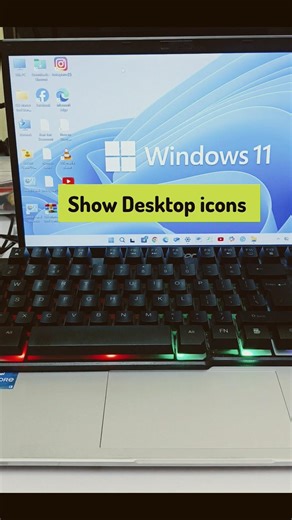 How To Show and Hide Desktop icons in Windows 11 #windows11 #computer #laptop #pc #shortvideo #tech