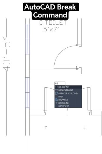 Break command in AutoCAD #shorts #autocad #cadtutorial
