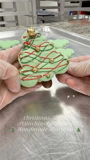 MACAMOCHI | Macarons, mochi, Dubai chocolate on Instagram: "✨ Making Christmas Tree Macarons by Hand! ✨ Step into our small, cozy bakery and watch me pipe, shape, and decorate festive Christmas-tree macarons made specially for our holiday gift box. From mixing the batter to adding the final sparkling details — every piece is crafted with love and Christmas magic. 🎄💫 ⠀ #christmasmacarons #macarons #holidaybaking #christmastreats #bakerylife #smallbakery #cozyvibes #festivesweets #christmasbox #
