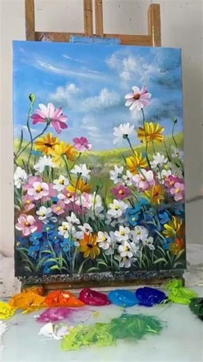 This Painting Feels Like Spring 🌸 Wait for the Final Result!