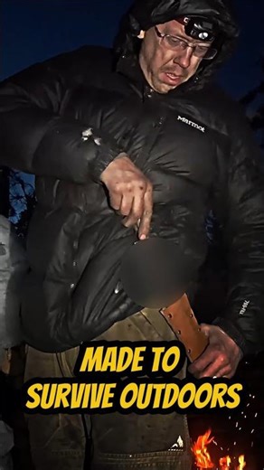 Man Craft a Survival Tool in the Wilderness