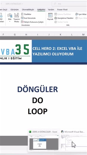 EXCEL VBA DÖNGÜLER-DO LOOP #excelvba #vbatutorial #vbadersleri #vbaexcel #excelvbadonguler #excelpro