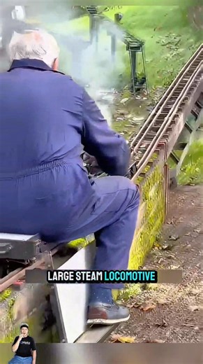 An 81-Year-Old Man Builds a Rideable Steam Locomotive Model 😱 #AmazingCreativity #SteamLocomotive #EngineeringPassion #NeverTooOld | INdra Asm