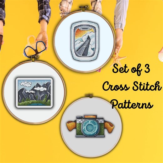 Travel Cross Stitch Pattern Set: DIY Holiday Vacation Designs (PDF Download - Etsy UK