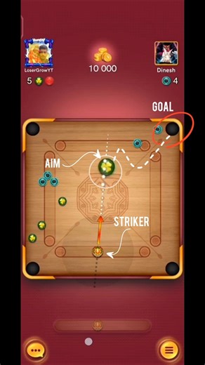 Indirect shoots tricks in carrom pool #carrompool play with You #carromboard #carrom #carromking