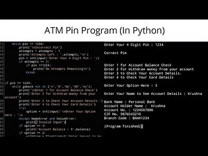 Simple ATM Pin Program in Python