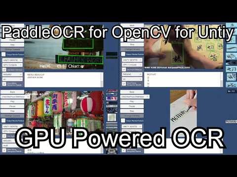 PaddleOCR with OpenCV for Untiy