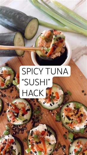 ✨SPICY TUNA “SUSHI” HACK✨recipe below👇🏼