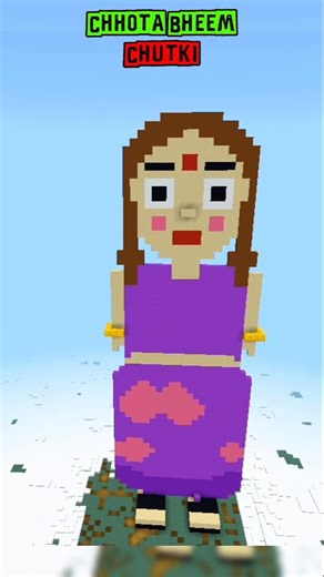 Building CHUTKI from Chhota Bheem in Minecraft! 👧💎 #shorts #minecraft