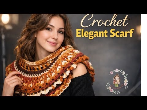 Crochet Elegant Scarf ✨ Easy & Stylish Crochet Tutorial