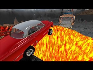 Beamng drive - Open Bridge Jumping Over Hot Volcano Car Crashes #2