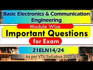 Important Questions for Exam | Basic Electronics and communication VTU