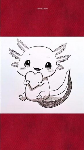 Draw a Cute Axolotl in Seconds! 🦎⚡️#axolotl #howtodraw