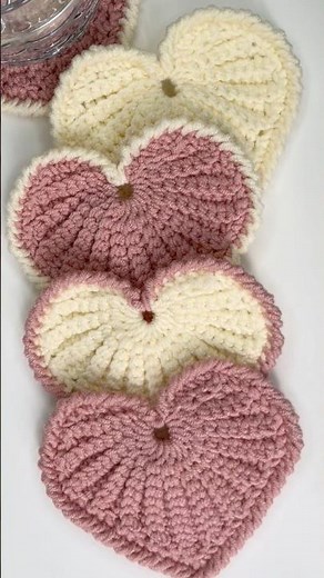 Easy Crochet Heart Coaster ❤️ Beginner Friendly