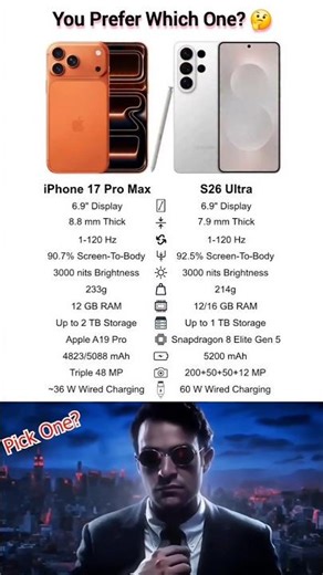 iPhone 17 Pro Max Vs Samsung S26 Ultra 😱 | Pick which one? 🤔