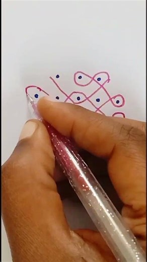 simple kolam with dots 🌸🌸🌸🌸#shorts #kolam #for beginners