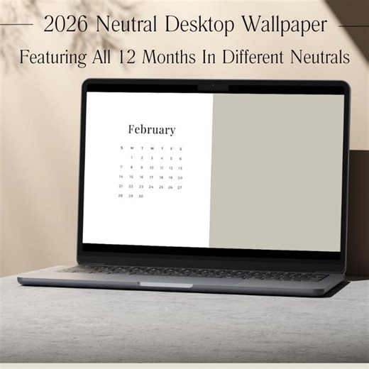 2026 Minimalist Desktop Calendar Wallpaper Bundle: Neutral Laptop / Calendar Computer Background | Instant Download - Etsy
