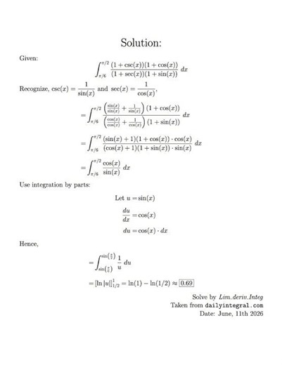 Integrating Trig-function