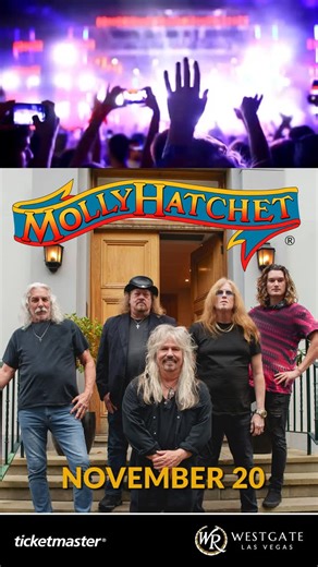 Westgate Las Vegas on Instagram: "Catch southern rock icons Molly Hatchet live at Westgate Las Vegas on November 20th. Get ready for a night of classic hits and pure rock energy. 🎸 Tickets available on Ticketmaster."