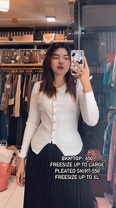 3K views · 35 reactions | ✨Knitted top 650 pesos! Freesize up to large ✨pleated skirt 550 pesos! Freesize up to xl Made in thailand On hand & ready to ship✈️ | Alyssa Alap Latip | Facebook