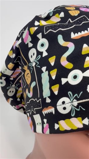 Halloween Candy Euro Scrub Cap, SMALL/CLOSE Fit, Surgical Cap, Scrub Cap, Chef, Euro Scrub Hat, Women's Scrub Cap, Halloween Scrub Hat - Etsy