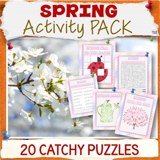 Spring Activities - 20 Springtime Activities Puzzles Brain Breaks Time Fillers