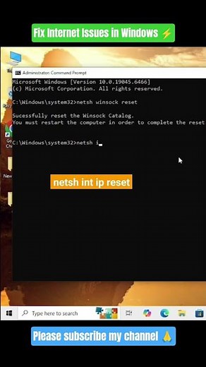 No Internet? Run These Commands Now #techshorts #windowstips #troubleshooting