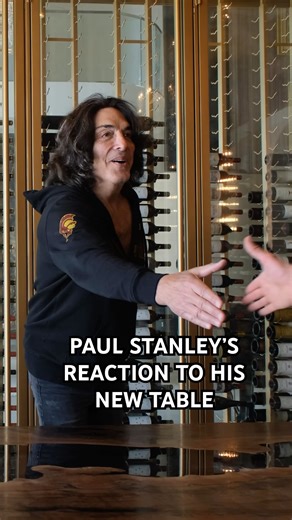 Paul Stanley’s Incredible Reaction to His New Dining Table #custom #resin #paulstanley #kiss