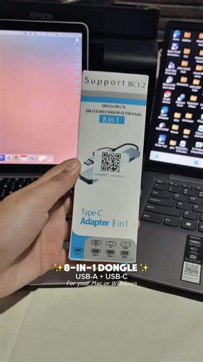 Versatile 8-in-1 Dongle for Mac and Windows