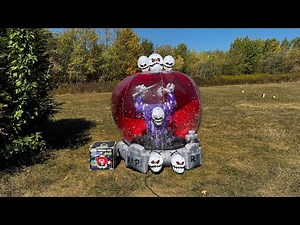 Gemmy 2006 6ft inflatable skeleton whirlwind globe