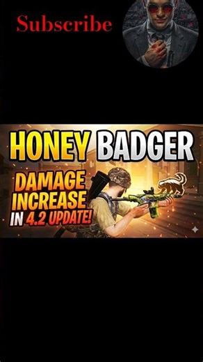 honey badger 🦡 damage is increase in PUBG mobile 4.2update #youtubeshorts #gamingshorts #pubg