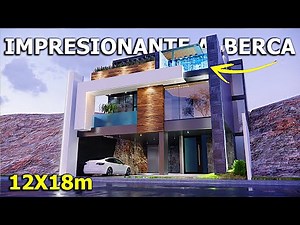 IMPACTANTE CASA con ALBERCA INFINITA en el TECHO 12X18m
